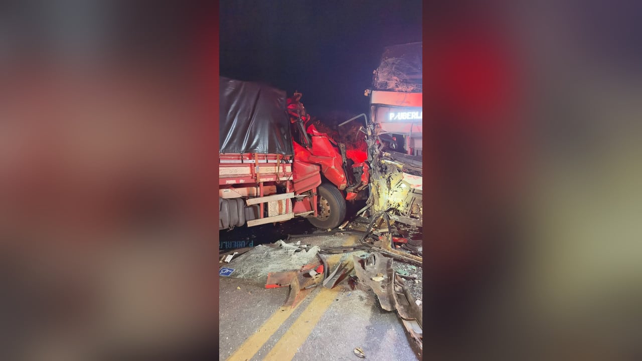 Nove pessoas ficam feridas em acidente entre ônibus e caminhão na BR-365, entre Varjão de Minas e Veredas