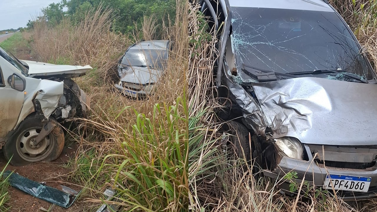 Ultrapassagem malsucedida termina em batida de frente na BR-365, entre o JK e Buritizeiro