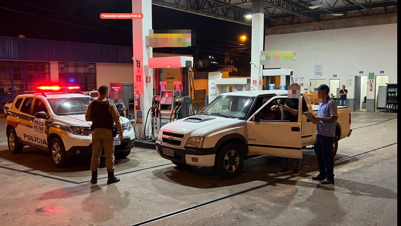 Cliente acusa frentista de roubo após tanque continuar na reserva e ponteiro sobe bem na frente da PM em João Pinheiro